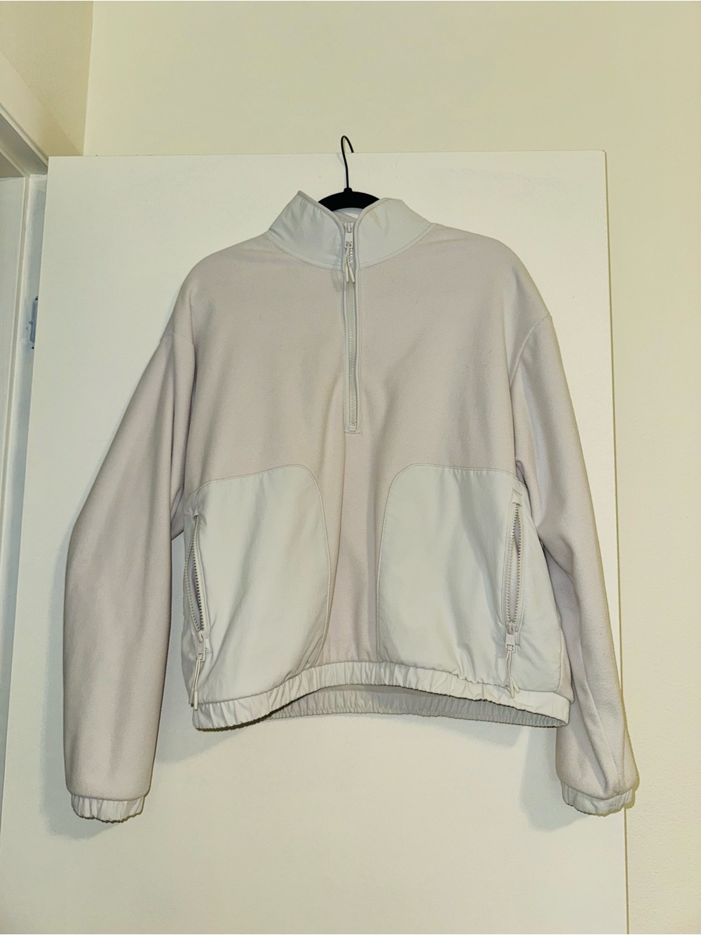 Vuori Water Resistant Half-Zip Lightweight Pullover Jacket - White/Cream